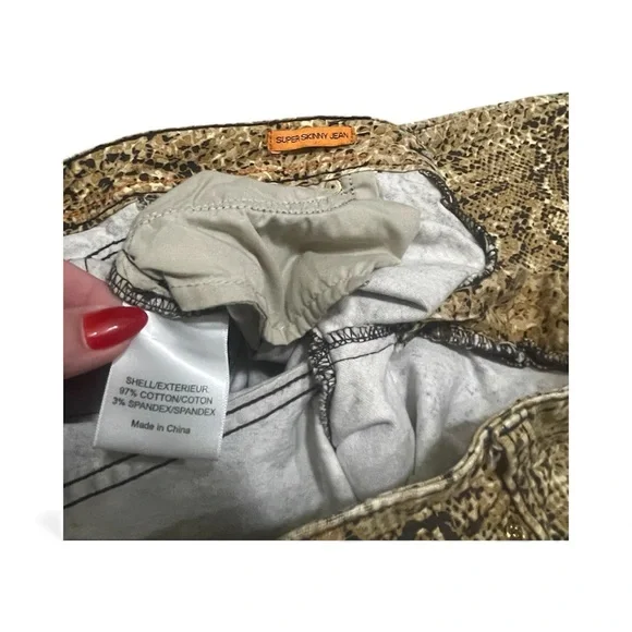 Tory Burch Brown Snakeskin Super Skinny Pants - Picture 6 of 8